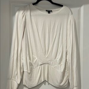 Express Cream Long Sleeve Blouse